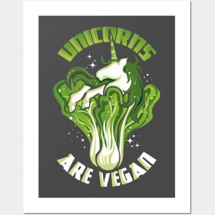 Unicorns are Vegan Funny Vegan Unicorn Lover Posters and Art